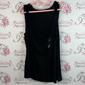 GAP tank top swoop neck tie accent straps knotted brand new Black Sleeveless Top